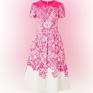 Lilly Pulitzer Pink & White Floral-Print Midi Dress